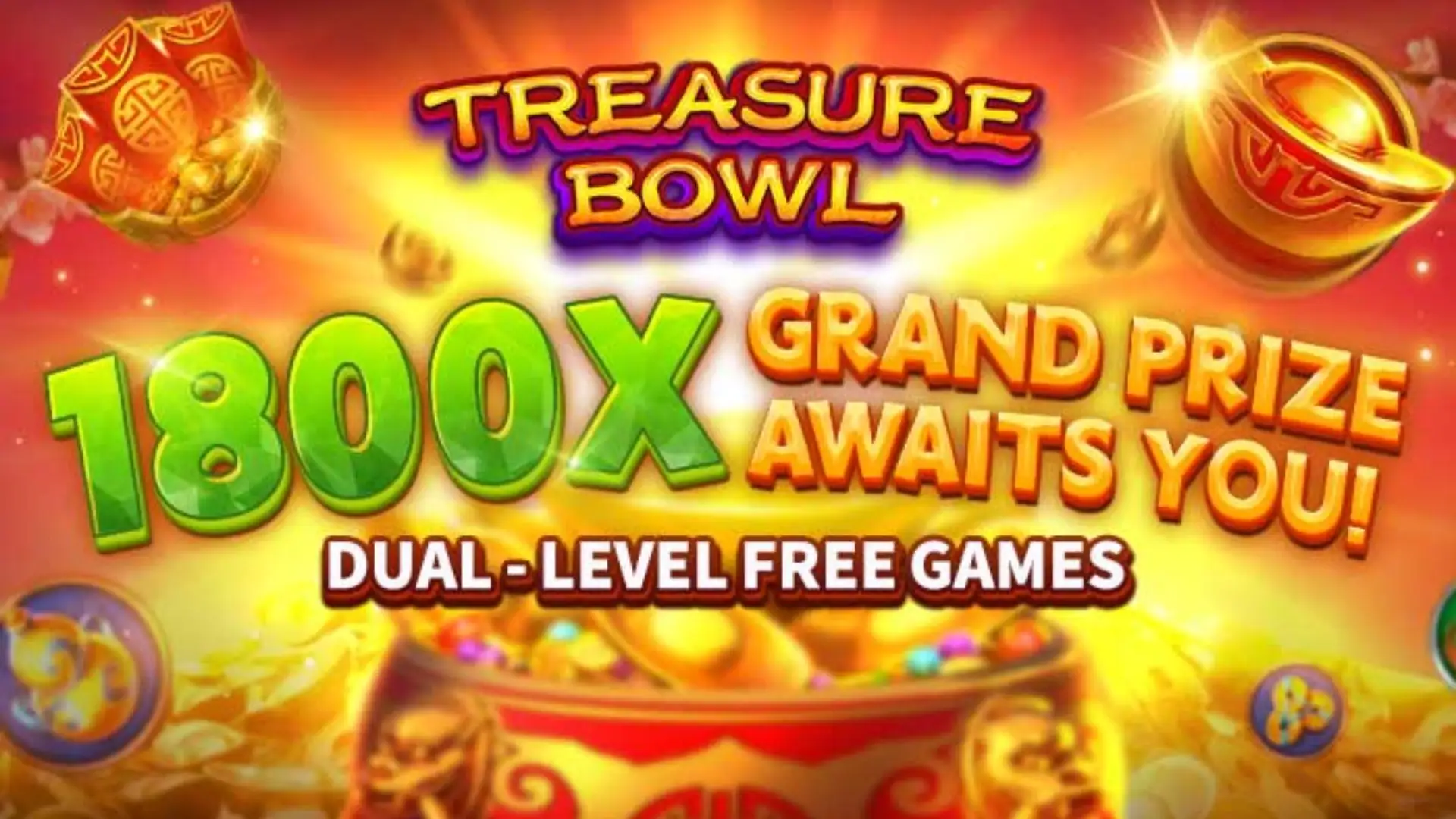 Multiplicadores Treasure Bowl vai777 - 7777x Máximo com Tigela Dourada
